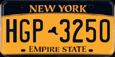 NY license plate HGP3250