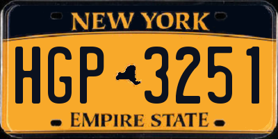 NY license plate HGP3251