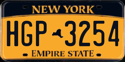 NY license plate HGP3254