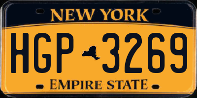 NY license plate HGP3269