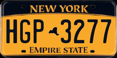 NY license plate HGP3277