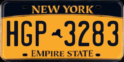 NY license plate HGP3283