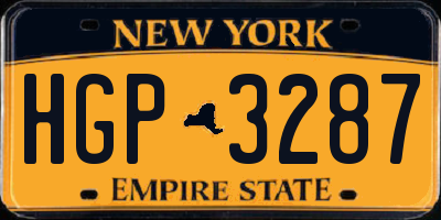 NY license plate HGP3287