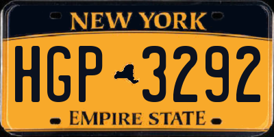 NY license plate HGP3292