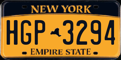 NY license plate HGP3294