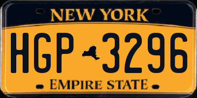 NY license plate HGP3296