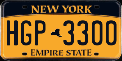 NY license plate HGP3300