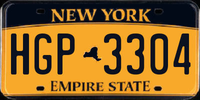 NY license plate HGP3304