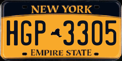 NY license plate HGP3305