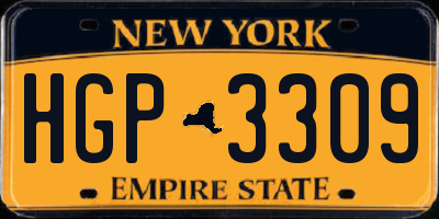 NY license plate HGP3309