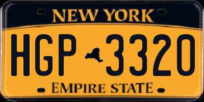 NY license plate HGP3320