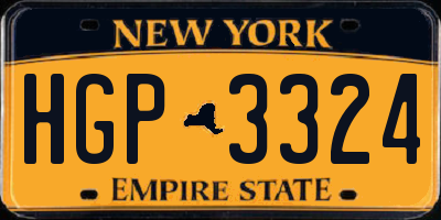 NY license plate HGP3324