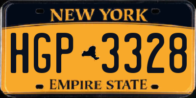 NY license plate HGP3328