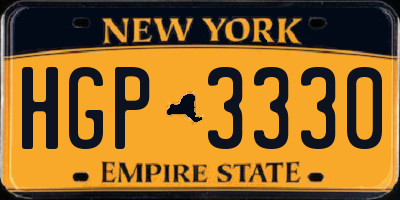 NY license plate HGP3330