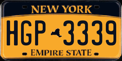 NY license plate HGP3339