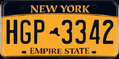 NY license plate HGP3342