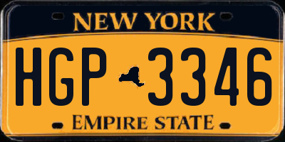 NY license plate HGP3346