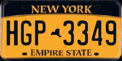 NY license plate HGP3349