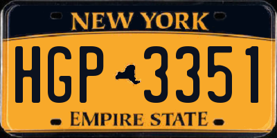 NY license plate HGP3351