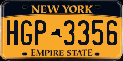 NY license plate HGP3356