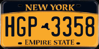 NY license plate HGP3358