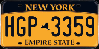 NY license plate HGP3359