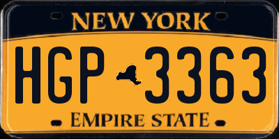 NY license plate HGP3363