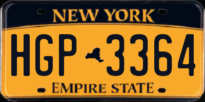 NY license plate HGP3364