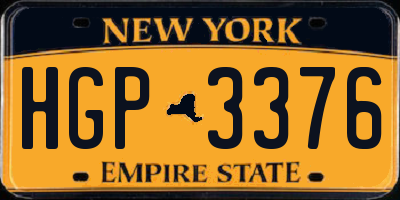 NY license plate HGP3376