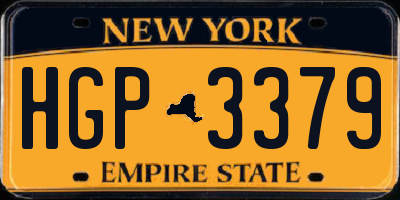 NY license plate HGP3379