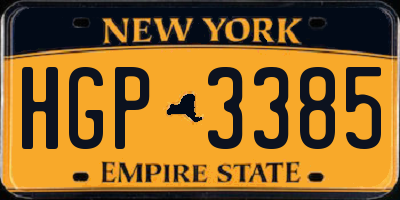 NY license plate HGP3385