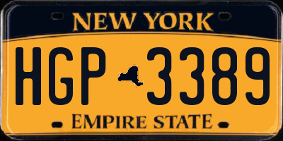 NY license plate HGP3389