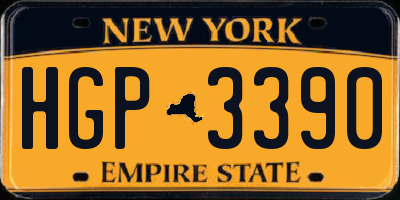 NY license plate HGP3390