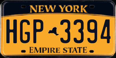 NY license plate HGP3394