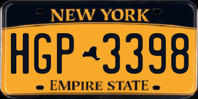 NY license plate HGP3398