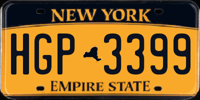 NY license plate HGP3399