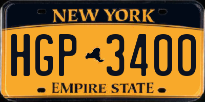 NY license plate HGP3400