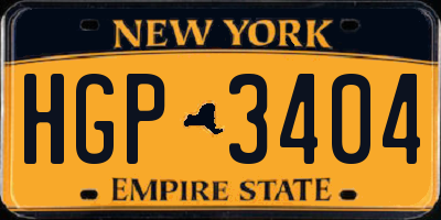 NY license plate HGP3404