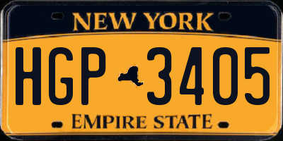 NY license plate HGP3405