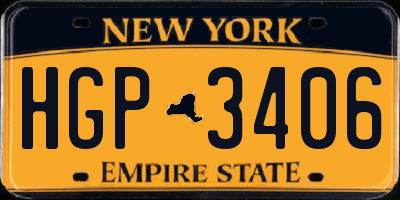 NY license plate HGP3406