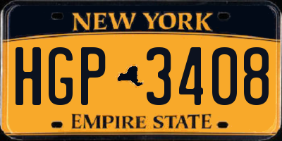 NY license plate HGP3408