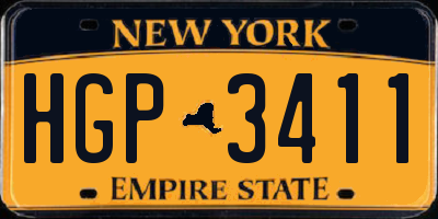 NY license plate HGP3411