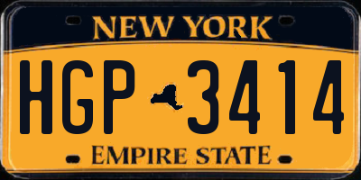 NY license plate HGP3414