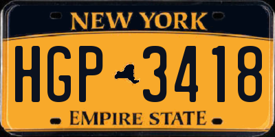 NY license plate HGP3418