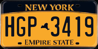 NY license plate HGP3419