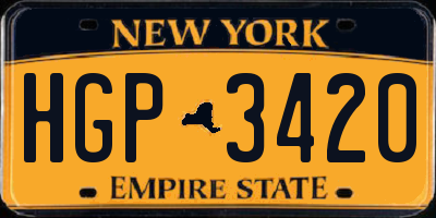 NY license plate HGP3420