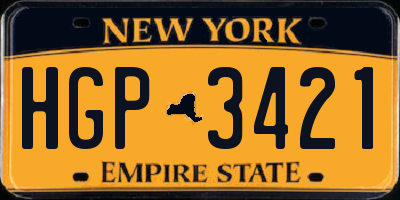 NY license plate HGP3421