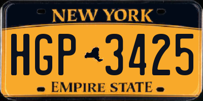 NY license plate HGP3425