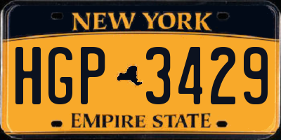 NY license plate HGP3429