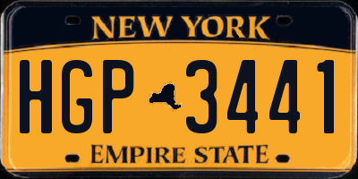 NY license plate HGP3441